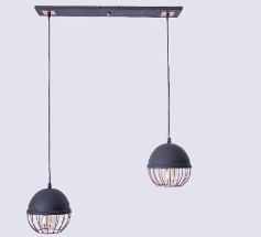 REGLETA 2L, 1/2 BOCHA CON REJA, DIAM 17, C55-2*COB