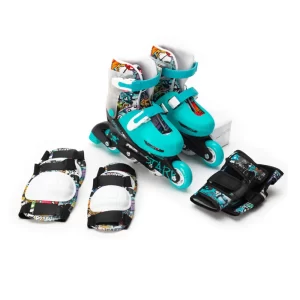 ROLLER CRAZY SKULL, C/ACCESORIOS, CELESTE / ROSA (35-38)