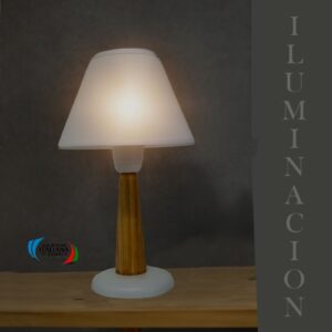 VELADOR MADERA ECO, BABACHA BLANCA