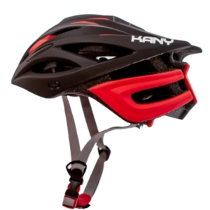 CASCO KANY, ROUTE, TALLE M, NEGRO Y ROJO, H4RRM