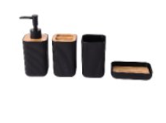 SET DE BAÑO SUONO,4 PIEZAS,NEGRO,  HOG0669NEG