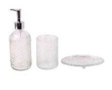 SET DE BAÑO SUONO,3 PIEZAS,TRANSPARENTE,HOG0671TRA